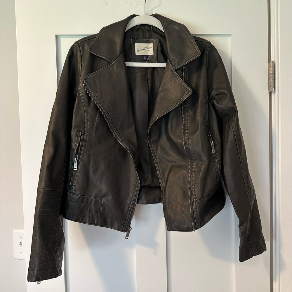 Lt. Black Universal Thread Faux Leather Jacket Target Size Small Like New